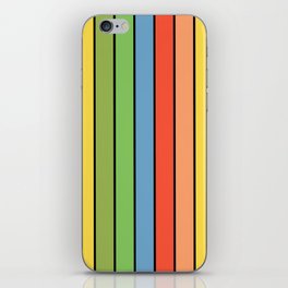 Bold Colorful Retro Abstract Striped Pattern iPhone Skin