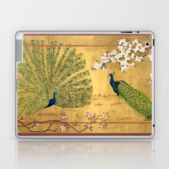 Peacocks and Cherry Blossoms Laptop & iPad Skin