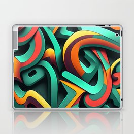 Futuristic Graffiti Pattern Spongy Lines Laptop & iPad Skin