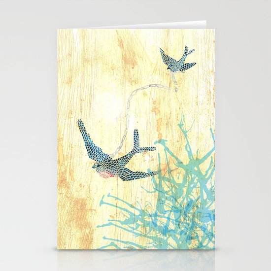 Birds of blue Stationery Cards