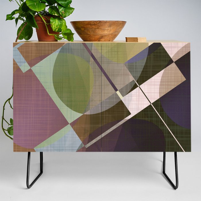 Muted Shapes And Layers - Mid Century Modern Credenza