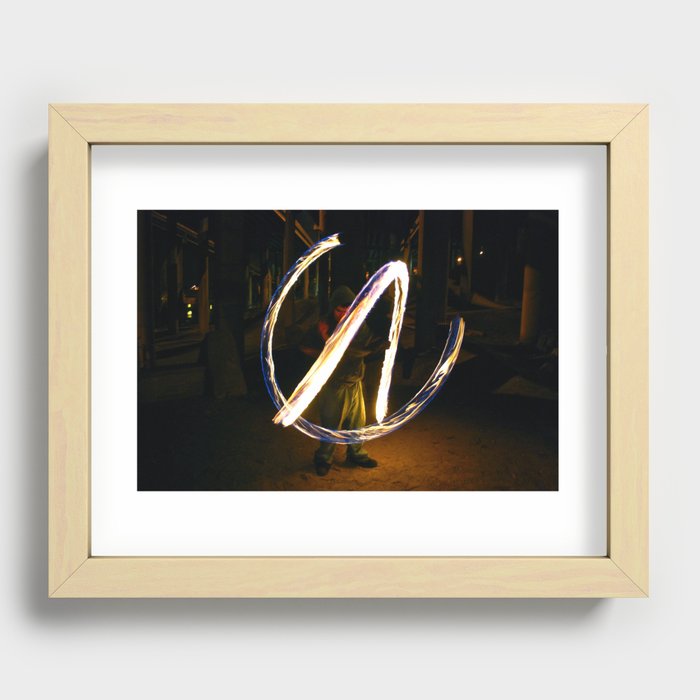 Fire Poi. Recessed Framed Print