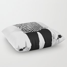 Black Stripes Floor Pillow