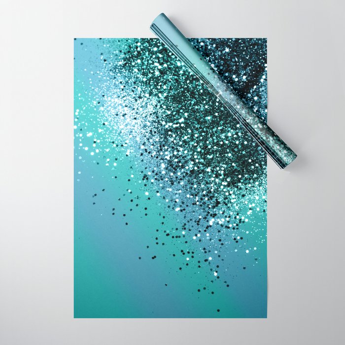 Shiny blue wrapping shop paper