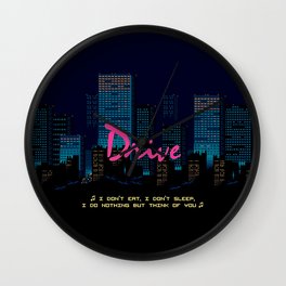 Drive Movie Pixel Night Wall Clock