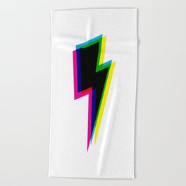 CMYK Lightning 3 Beach Towel