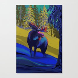 Winter moose Canvas Print