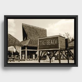 Travel Photography : Tiki Beach in Cayman Islands Framed Canvas