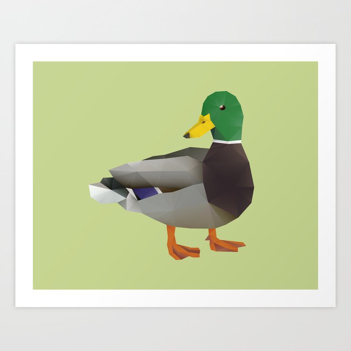 Mallard Duck Polygon Art Art Print