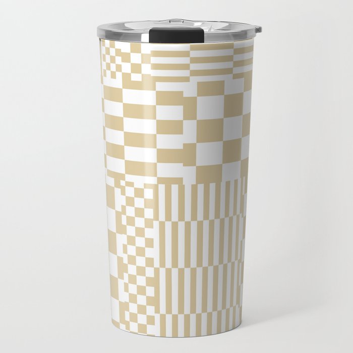 Glitchy Checkers // Sand Travel Mug