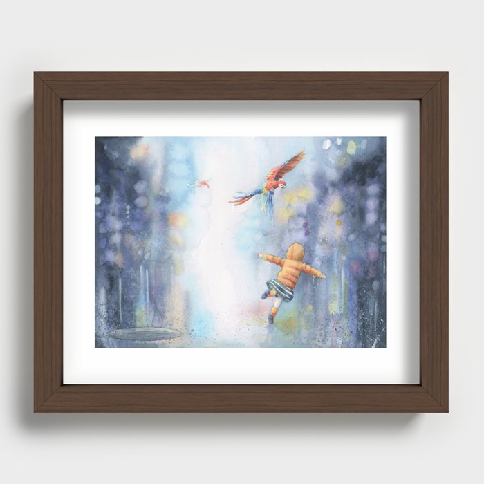 Can You Fly in Rain? Recessed Framed Print