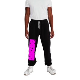 Hand-Drawn Hearts (White & Magenta Pattern) Sweatpants