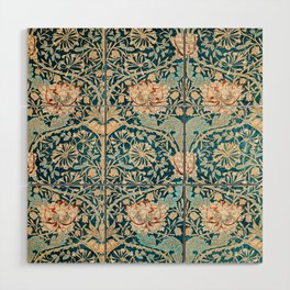 William Morris Honeysuckle pattern 1876-saturated version Wood Wall Art