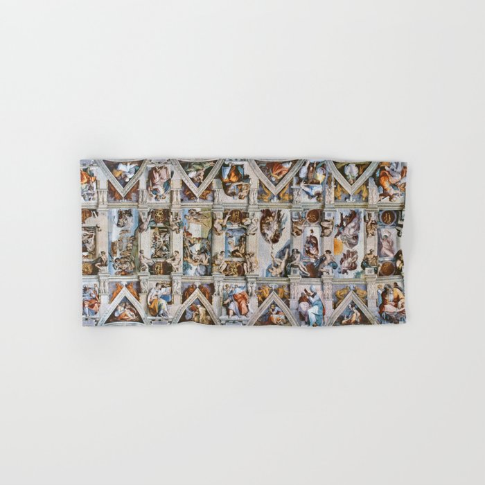 Sistine Chapel Ceiling Michelangelo Hand Bath Towel By