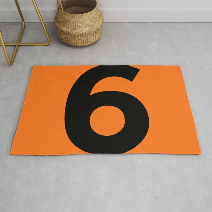 Number 6 (Black & Orange) Rug