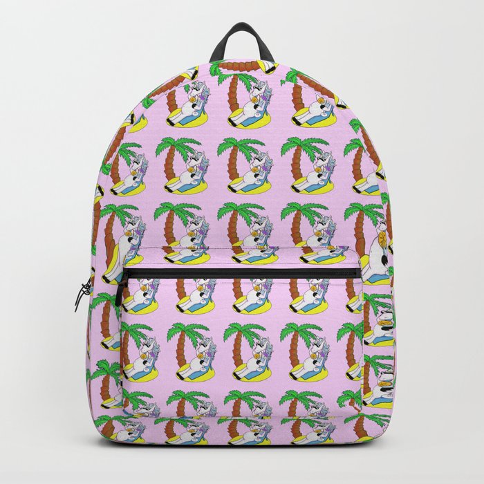 Unicorn Vacation Pattern (Rose) Backpack