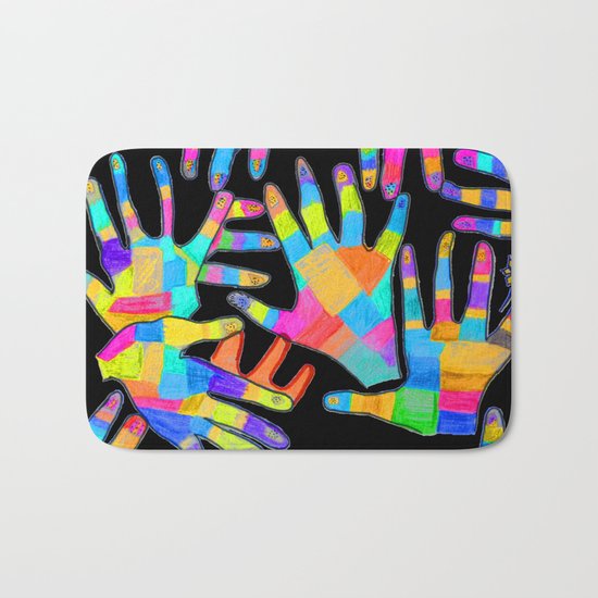 Hands of colors | Hands of light Bath Mat