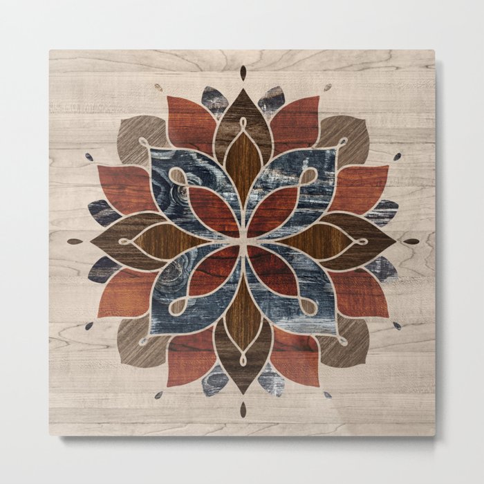 Wood Mandala Art 001 Metal Print