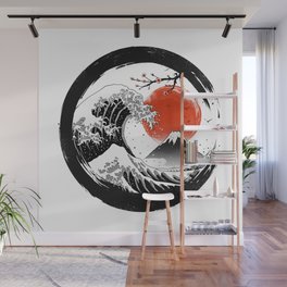 The Great Sumi Wave Wall Mural