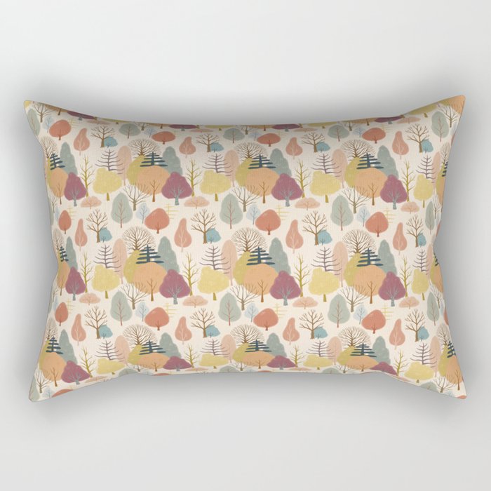Trees in a Forest Pattern Rectangular Pillow