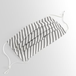 [ Thumbnail: White and Gray Colored Lined Pattern Face Mask ]