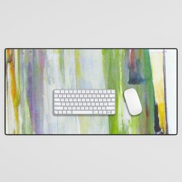 green gradient abstract painting  Desk Mat