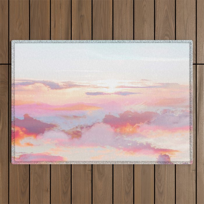 Blush Clouds #digital #photography Outdoor Rug