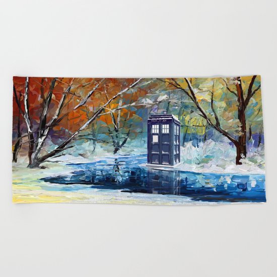Starry Winter blue phone box Digital Art iPhone 4 4s 5 5c 6, pillow case, mugs and tshirt Beach Towel