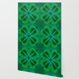 Luck of the Irish Triskillion Spiral and Four Leaf Clover Wallpaper