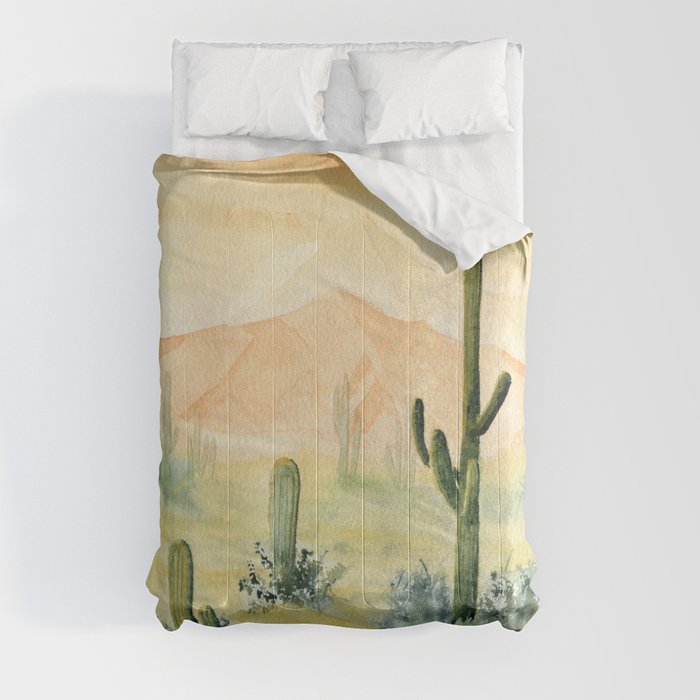 Desert Sunset Landscape Comforter