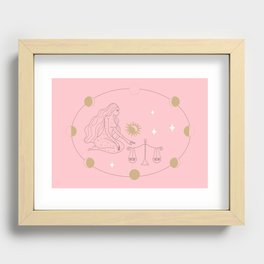 Libra walking on the Moon Recessed Framed Print
