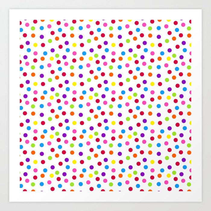 Bright Rainbow Polka Dots Art Print