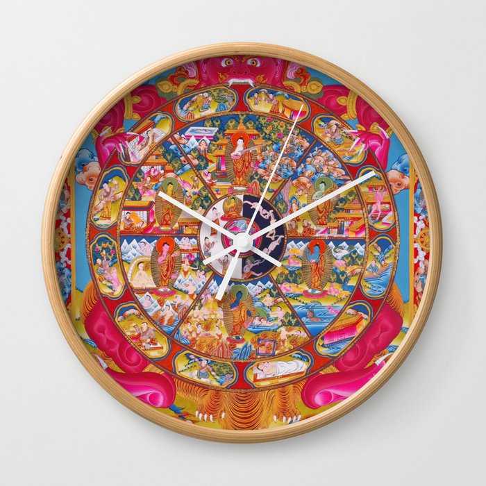 Buddhist Wheel of Life Bhavacakra thangka Wall Clock