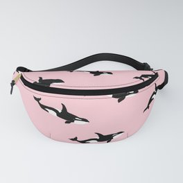 Orca Whales Pod On Pastel Pink Fanny Pack