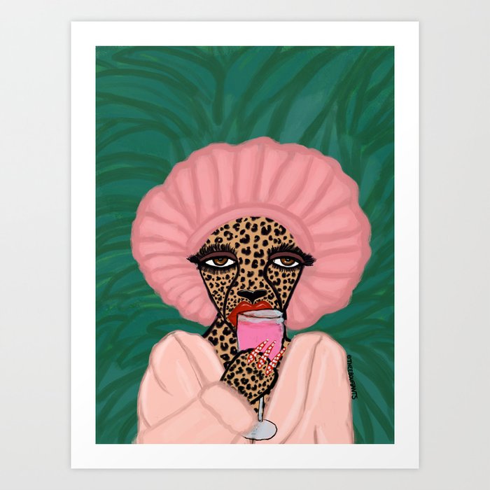 Bonnet and Rosé Art Print