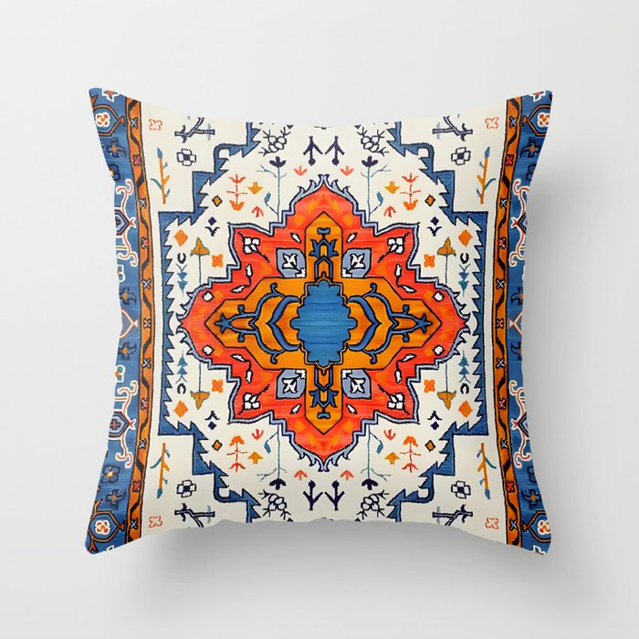 Moroccan Mirage: Bohemian Tapestry of Color Throw Pillow