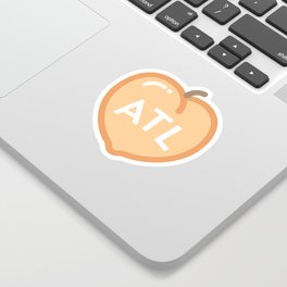 Atlanta Peach! Sticker | Gym, Fruit, Peach, Fit, Graphicdesign, Vegan, Orange, Love, Atl, Georgia 