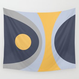 Colorful geometric composition - yellow Wall Tapestry