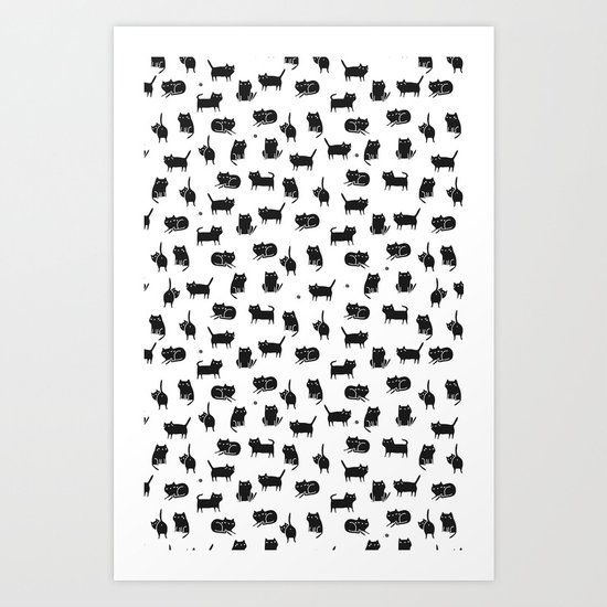 Black cats Art Print