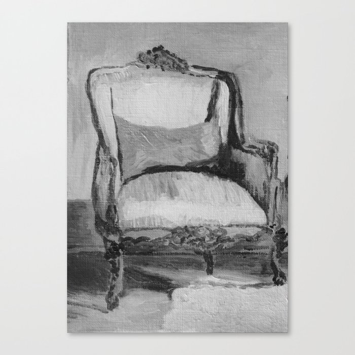 French chair illustration, interior design Canvas Print