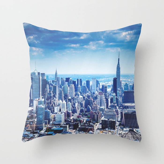 new york aerial view Throw Pillow