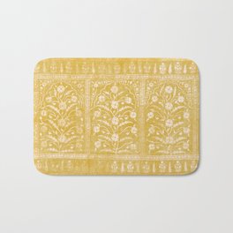 Bright and Sunny Yellow Floral Pattern India Design Bath Mat