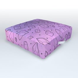 Crystals & Constellations (Lilac) Outdoor Floor Cushion | Purple, Positiveenergy, Lineart, Pattern, Precious, Constellations, Girly, Signs, Lilac, Beautifulcolors 