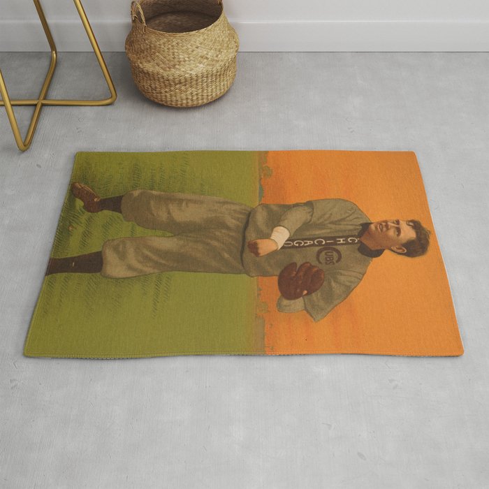 Vintage Backyard Baseball Player Brown Chicago N Tal Rug By