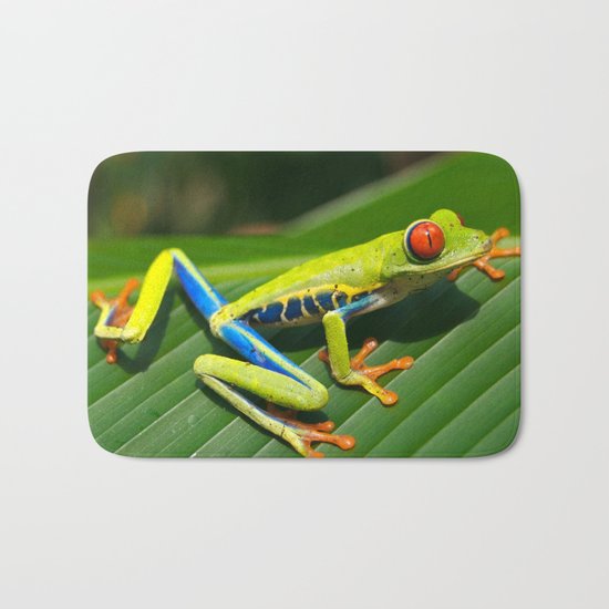 Green Tree Frog Red-Eyed Bath Mat