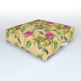 Bed of Roses on Gold Outdoor Floor Cushion