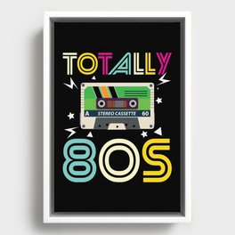 Totally 80s Retro Music Cassette Tape Framed Canvas