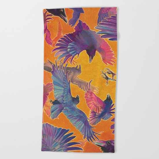 Make Way for the Raven King Beach Towel