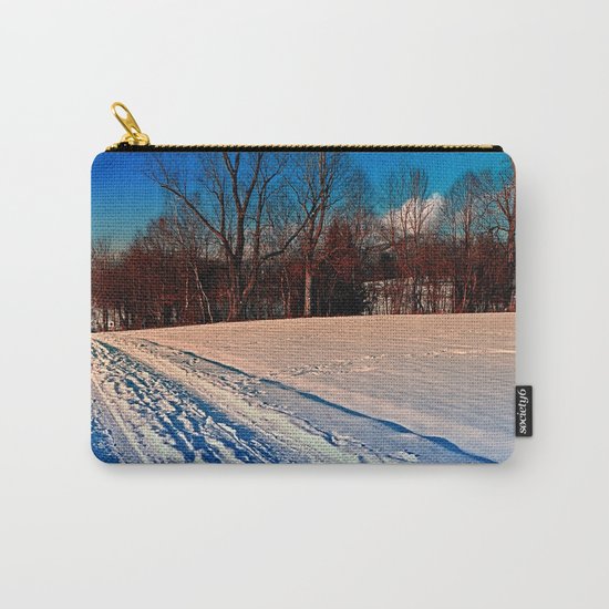 Traces on a winter hiking trail Carry-All Pouch