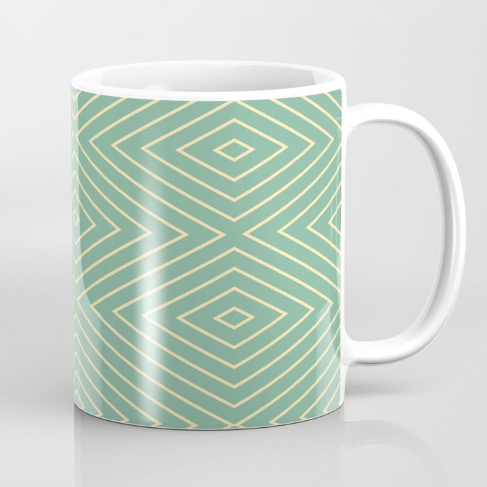 Mint Green Diamond Pattern Coffee Mug